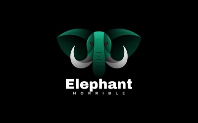 Modelo de logotipo gradiente de elefante