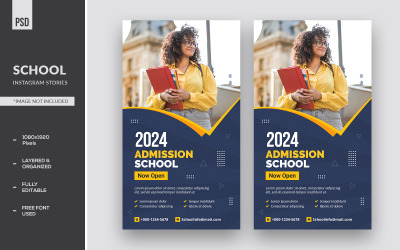 Storie di Instagram e annunci sui social media per l&amp;#39;ammissione alla scuola