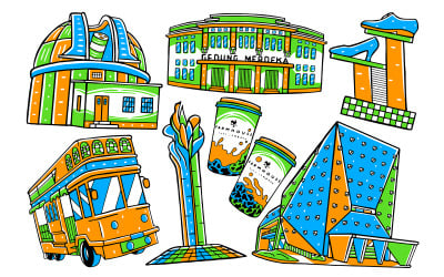 Bandung City - Doodle Vector #01