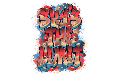 O limite do céu no estilo da arte do graffiti