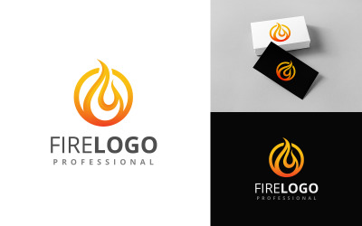 Szablon logo kreatywnego ognia