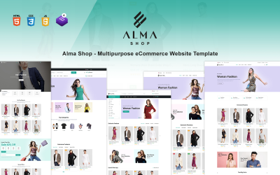 Alma Shop - Multimålad e -handelswebbplatsmall