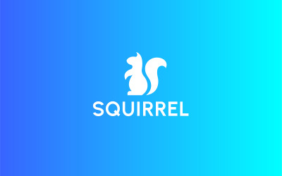 Darmowy szablon logo wiewiórki niebieskiego gradientu