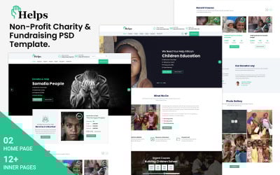 Help's - Plantilla PSD para organizaciones benéficas y de recaudación de fondos sin fines de lucro