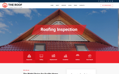 Html-sjabloon voor dakreparatieconstructie