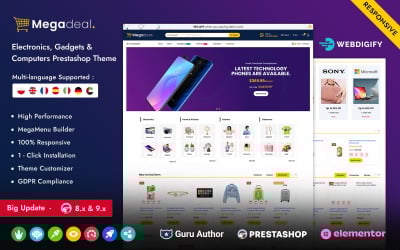 Megadeal – Elektronischer Mehrzweck-Prestashop-Elemtor-Shop