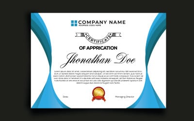 Moderní šablona certifikátu ocenění