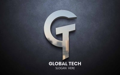 Plantilla de logotipo Global Tech Letter GT