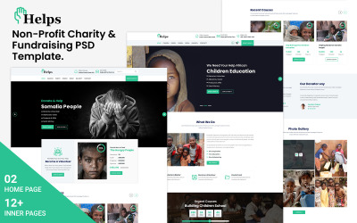 PSD шаблон Help's - некоммерческая благотворительность и сбор средств