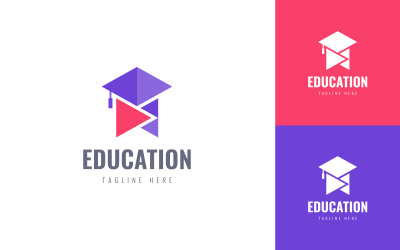 Шаблон вектора дизайна логотипа образования онлайн