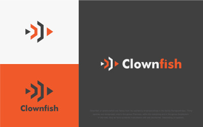 Vecteur de modèle de conception de logo de poisson-clown