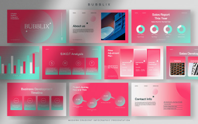 Bubblix - Cotton Candy Moderne Infografik-Präsentation mit Farbverlauf