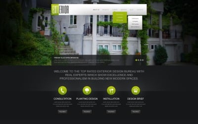 Gratis zwart exterieurontwerp WordPress-thema