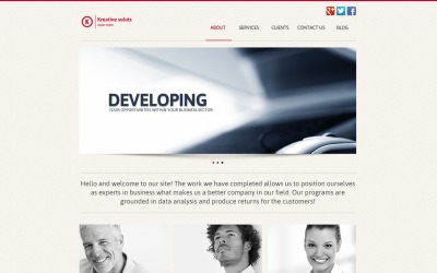 Modello WordPress gratuito per società di gestione beige