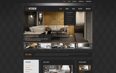 Zdarma černý motiv interiéru WordPress