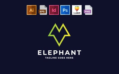 Modello di logo minimalista elefante | Progettato appositamente per qualsiasi tipo di lavoro e uso personale