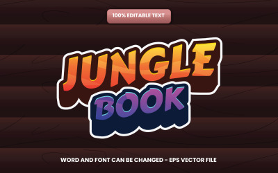 Dschungelbuch bearbeitbare Texteffekt-Illustration