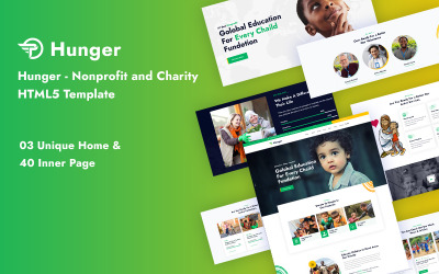 Hunger - Non-profit en liefdadigheidsresponsieve websitesjabloon