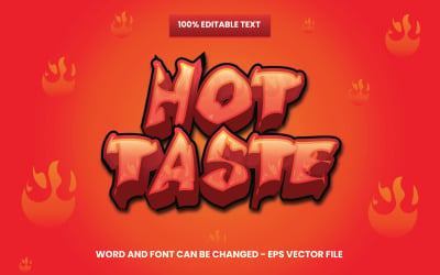 Ilustración de efecto de texto editable de sabor caliente