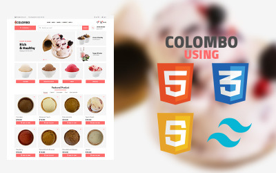 Kolombo - Dondurma Dükkanı | Çevrimiçi Mağaza/e-Ticaret için Çok Amaçlı Web Sitesi şablonu