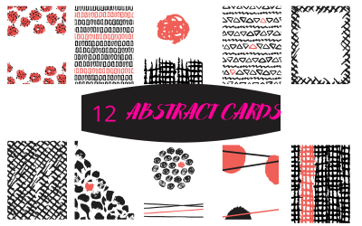 Patrón de tarjetas abstractas dibujadas a mano