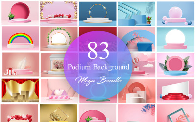 Podium Background Mega Bundle, Produktpräsentation 3D Podium Background Bundle