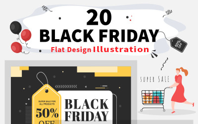 20 Black Friday danno un grande sconto vendita Vector