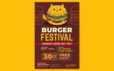 Burger Festival Poster #01 Print Template