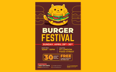 Burger Festivali Afiş #01 Baskı Şablonu
