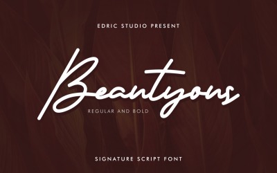 Skönhet Signatur Handskriven typsnitt