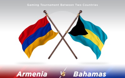 Arménie versus Bahamy dvě vlajky