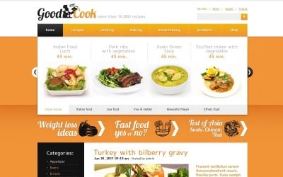 Free Cooking Website In WordPress