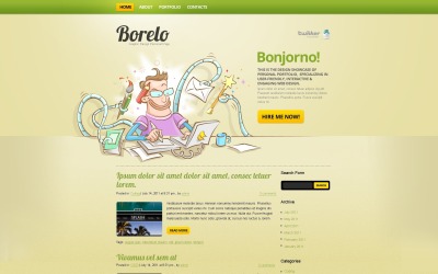 Layout del sito Web WordPress del dipartimento di progettazione gratuito