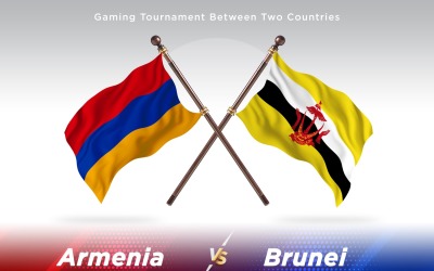 Arménie contre Brunei Two Flags