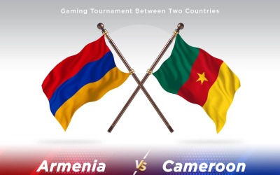 Armenien kontra Kamerun två flaggor.