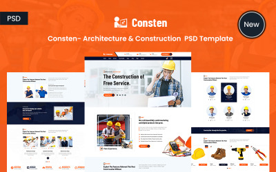 Consten-Architecture Construction PSD-sjabloon