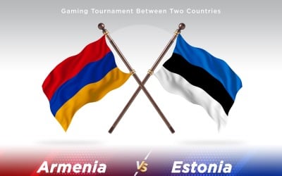 Armenia versus Estonia Two Flags