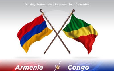 Armenien gegen Demokratische Republik Kongo Zwei Flaggen