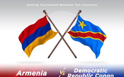 Armenien kontra Demokratiska republiken Kongo Två flaggor.