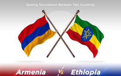 Armenien kontra Etiopien Två flaggor