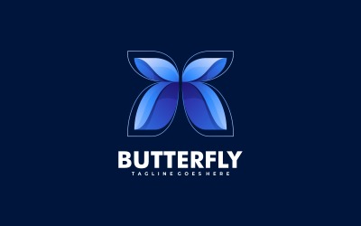 Butterfly Color Gradient Logo Style