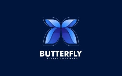 Schmetterlings-Farbverlauf-Logo-Stil