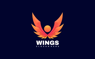 Wings Gradient Logo Style