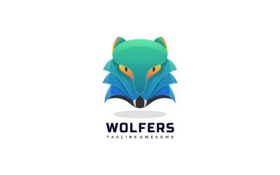 Wolf Head Gradient logó stílus