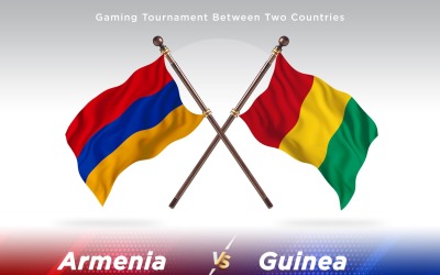 Armenien kontra Guinea två flaggor