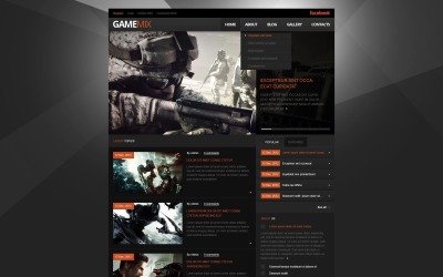 Gratis gamingportaal WordPress lay-out en websitesjabloon