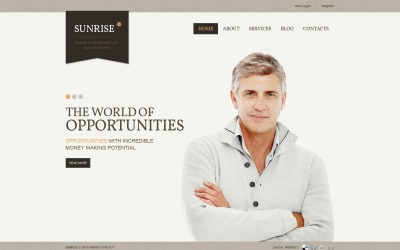 Gratis monetair adviseur WordPress-thema en websitesjabloon