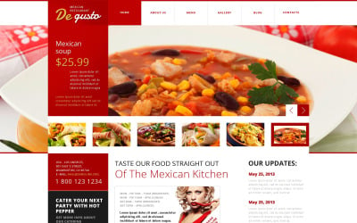 Kostenloses Flaches mexikanisches Restaurant WordPress Theme &amp;amp; Website Template