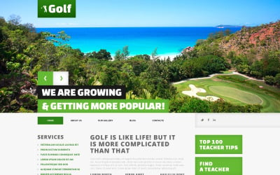 Tema WordPress e modello di sito Web reattivo per il golf gratis