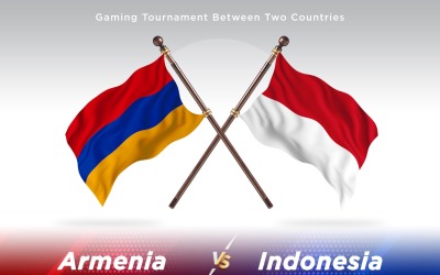 Armenien kontra Indonesien två flaggor